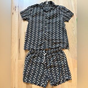 Dandy Del Mar Grenadine Truffle Men's Short Sleeved Shirt and Shorts Set Size L